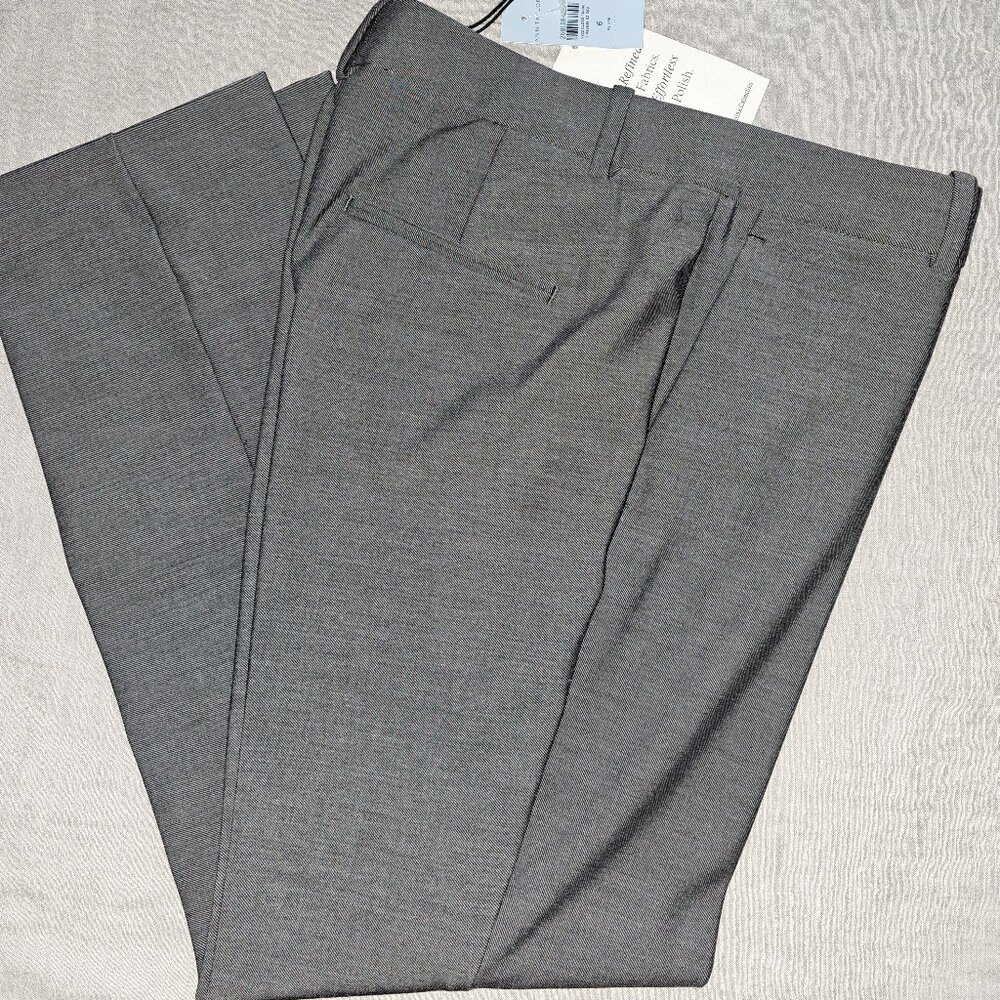 Ann Taylor 6P Gray Tailored Ankle Pants | Petite Workwear Classic